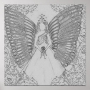 Sophisticated Angelic Sweet 16 Grey Poster