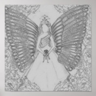 Sophisticated Angelic Sweet 16 Grey Poster