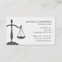 Sophisticated Attorney Business Card | Grey/white