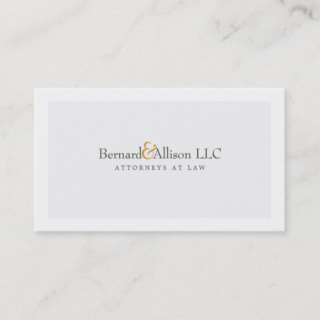 Sophisticated Attorney Light Grey Business Card (Front)