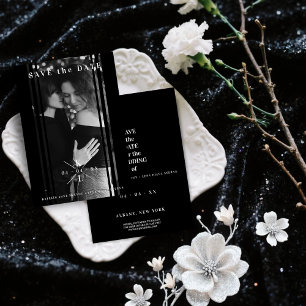 Sophisticated B&W Photo Couple Lesbian Gay Wedding