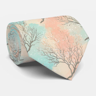 Sophisticated Beach Palette with Coral & Wave Tie