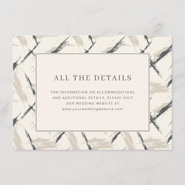 Sophisticated Beige Abstract Brush Strokes Enclosure Card (Front)
