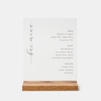 Sophisticated Beige Minimalist Bar Menu