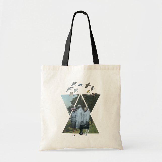 Sophisticated Birds Collage Tote Bag (Front)