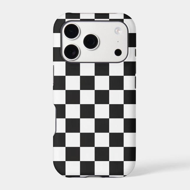 Sophisticated Black and White Chequered Pattern (Back)