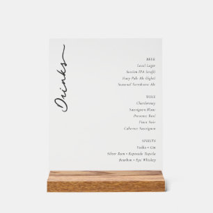 Sophisticated Black and White Menu Sign