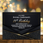 Sophisticated Black Gold 18th Birthday Party Invitation<br><div class="desc">Get ready to celebrate in style with this stunning gold-framed black 18th birthday party invitation! Perfect for semi-formal or black-tie affairs, this invitation exudes sophistication and elegance. Whether you're hosting an intimate dinner or a grand celebration, this invitation will make your event truly unforgettable. So if you're looking for a...</div>