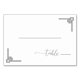 Sophisticated Black Minimalist Geometric Table Number