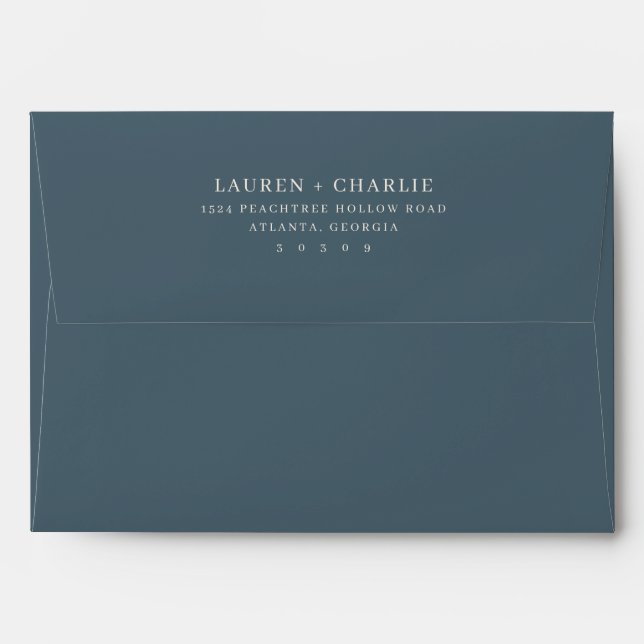 Sophisticated Black Minimalist Typographic Envelope (Back (Top Flap))