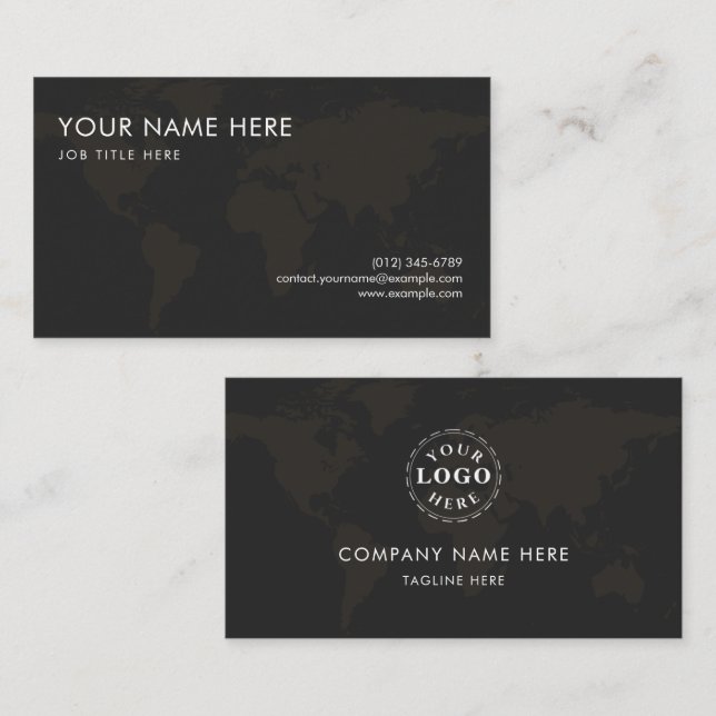 Sophisticated Black Script Personal Calling Card (Front/Back)