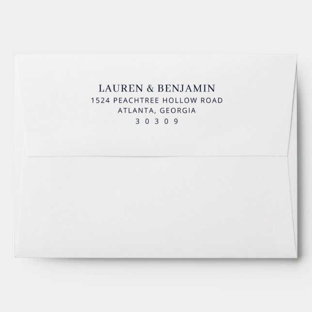 Sophisticated Black Typographic Envelope (Back (Top Flap))