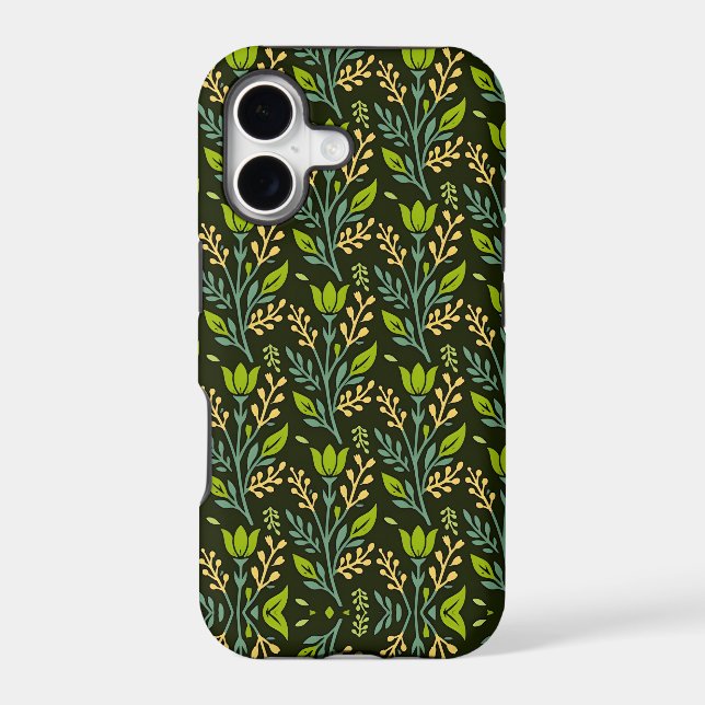 Sophisticated blue & beige floral pattern design  (Back)