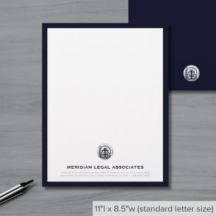 Sophisticated Blue Business Custom Letterhead