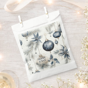Sophisticated Blue & Gold Christmas Favour Bags