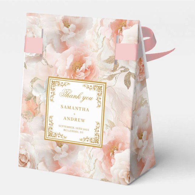 Sophisticated Blush Gold Wedding Thank You Box (Sophisticated Blush Gold Wedding Thank You Box)