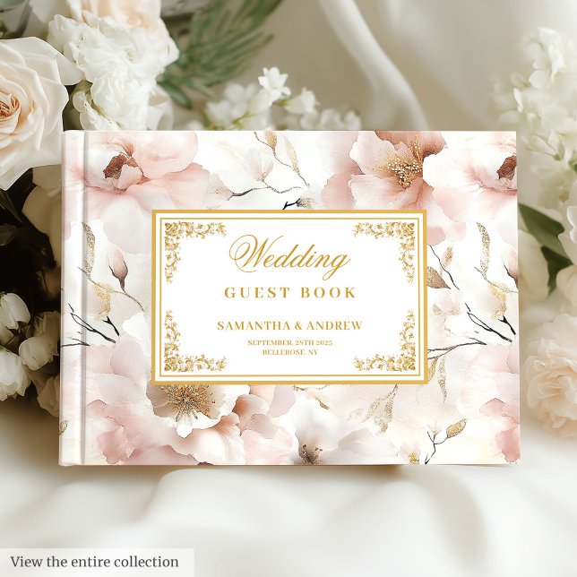 Sophisticated Blush Ivory Gold Wedding Guest Book (Sophisticated Blush Ivory Gold Wedding Guest Book

)