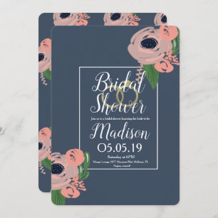 Sophisticated Blush Pink Rose Gold Foil Ring Invitation