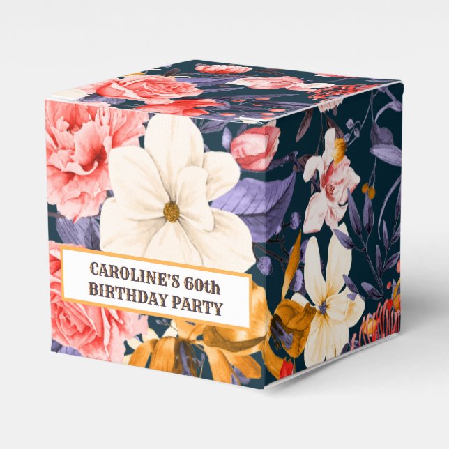Sophisticated Boho Floral Party Favour Box (Front Side)