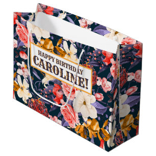 Sophisticated Boho Floral Party Large Gift Bag