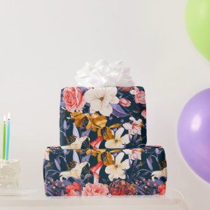 Sophisticated Boho Floral Party Wrapping Paper