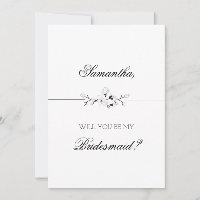 Sophisticated Bridesmaid Invitation (Front)