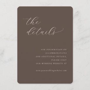 Sophisticated Brown Calligraphy Enclosure Card