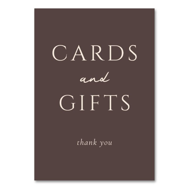 Sophisticated Brown Serif Gratitude Card (Front)