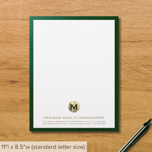 Sophisticated Business Monogram Custom Letterhead