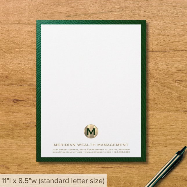 Sophisticated Business Monogram Custom Letterhead (Creator Uploaded)
