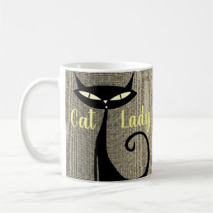 Sophisticated Cartoon Cat for Coffee Lover Mug