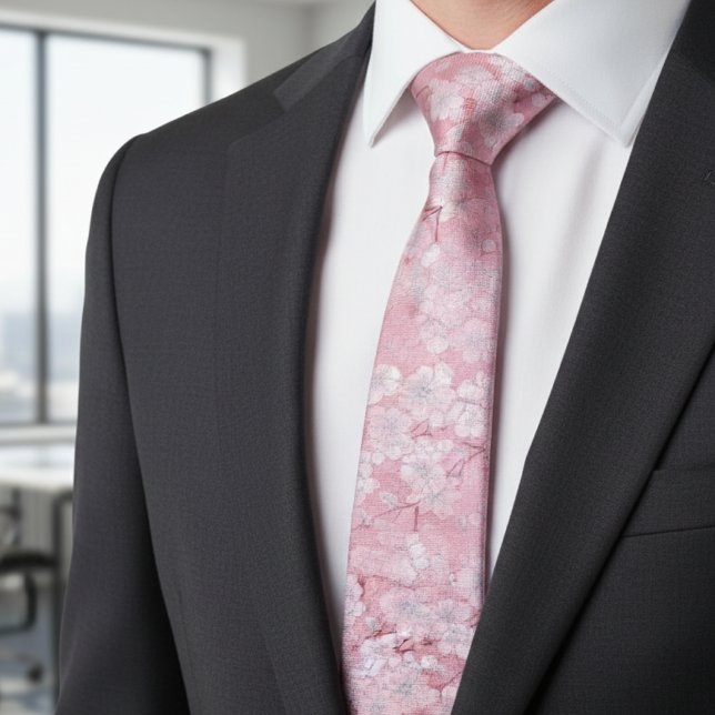 Sophisticated Cherry Blossom Floral  Tie (Creator Uploaded)