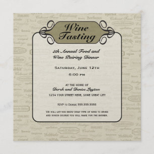 Sophisticated Chic Wine Invitation