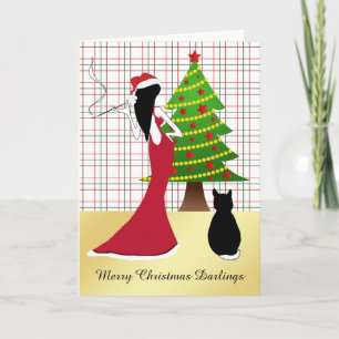 Sophisticated Christmas Card with Woman