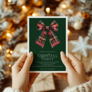 Sophisticated Christmas Party Invitation with bow