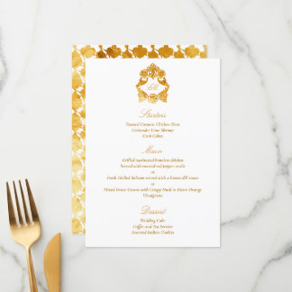 Sophisticated Classic Faux Foil Gold Rococo Menu