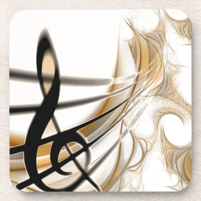 Sophisticated classic music sheet design accessory coaster (Front)