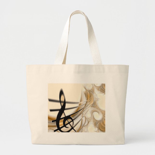 Sophisticated classic music sheet design accessory large tote bag (Front)