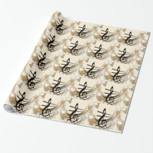 Sophisticated classic music sheet design accessory wrapping paper