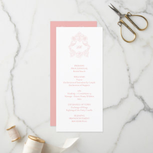 Sophisticated Classic Script Blush Pink Wedding Programme