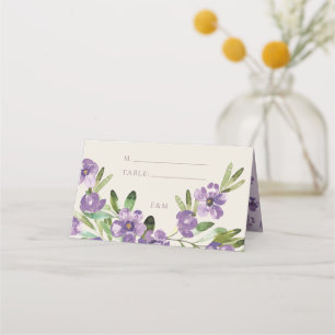 Sophisticated Classic Violet Floral Wedding Place Card
