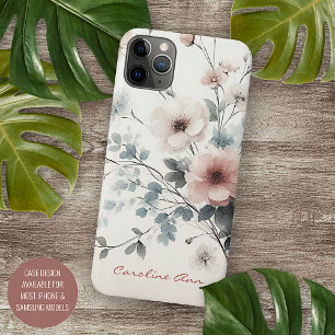Sophisticated Classy Delicate Watercolor Flowers iPhone 11 Pro Max Case