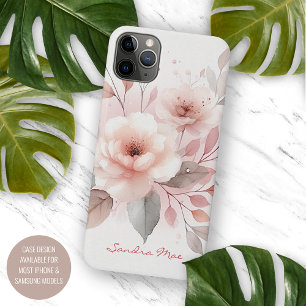 Sophisticated Classy Delicate Watercolor Flowers iPhone 11Pro Max Case