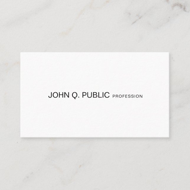Sophisticated Clean Modern Professional Plain Business Card (Front)