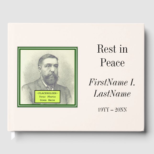 Sophisticated & Conservative Funeral Guestbook (Front)