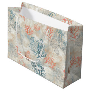 Sophisticated Coral Branches - Soft Seashell Large Gift Bag