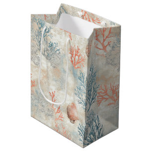 Sophisticated Coral Branches - Soft Seashell Medium Gift Bag