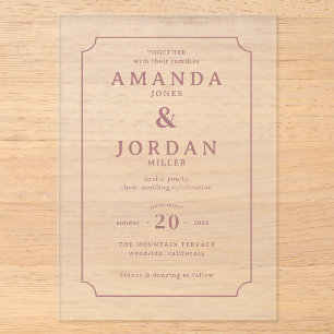 Sophisticated Cream Elegant Border Acrylic Invitations