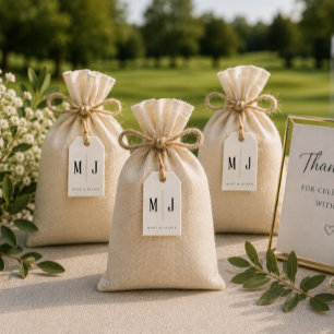 Sophisticated Customisable Couple Initials Names Gift Tags