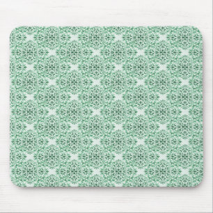 Sophisticated Damask Mousepad, Dark Green Mouse Mat